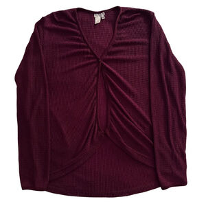 Coldwater Creek vintage 2000s maroon open-front cardigan